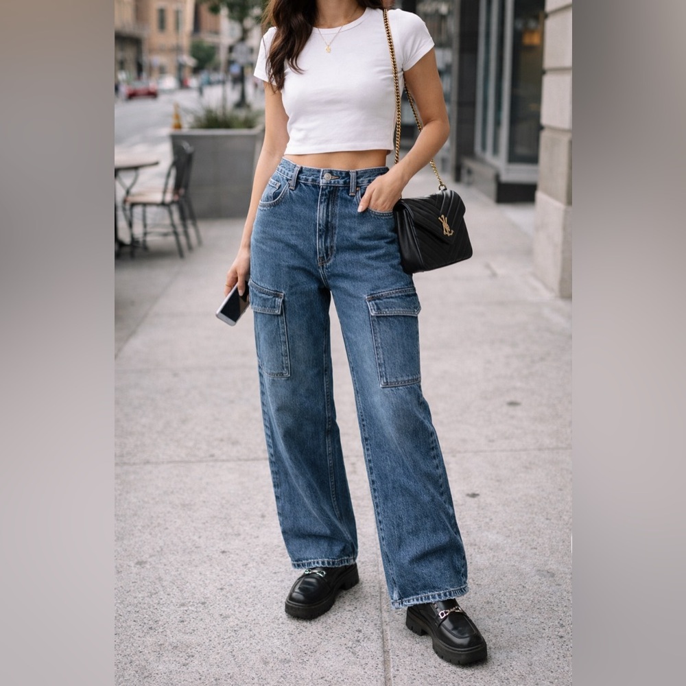 AGOLDE Minka Cargo Wide Leg Jeans Size 31